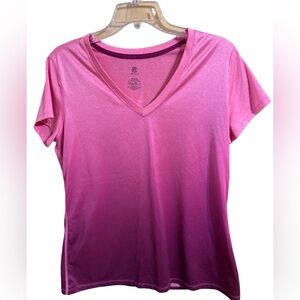 Champion Short Sleeve T-shirt - Ombré Pink to Purple size Large